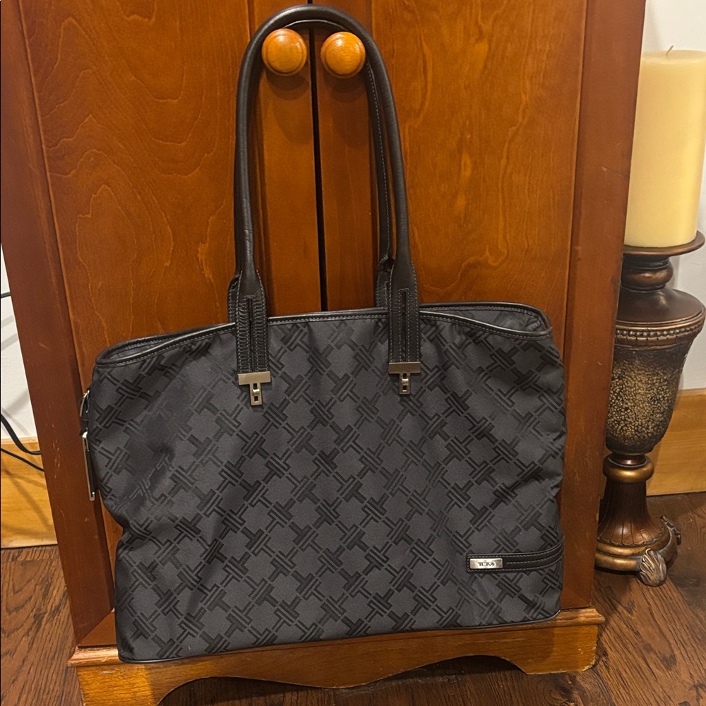 Tumi Black Geometric Laptop Bag